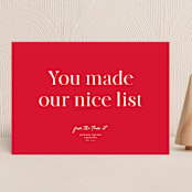 "Nice List Approved" - Holiday Cards in Ruby by Hudson meet Rose - Front