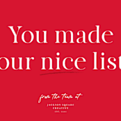 "Nice List Approved" - Holiday Cards in Ruby by Hudson meet Rose - Detail