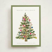 "Watercolor Tree" - Holiday Cards in Sage by Nicole Walsh - Front