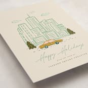 "In the City" - Holiday Cards in Moss by Vera Lim - Detail