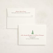 "Quaint Town Square" - Holiday Cards in Cherry by Becky Nimoy - FREE Recipient Addressing