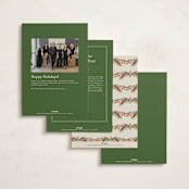 "Pine Border" - Holiday Cards in Cranberry by Paper Sun Studio - Back of Card Options