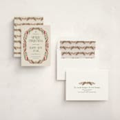 "Pine Border" - Holiday Cards in Cranberry by Paper Sun Studio - Assembled