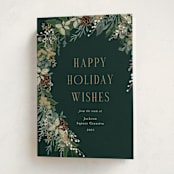 "Holiday Vine" - Holiday Cards in Juniper by Susan Moyal - Folded Card