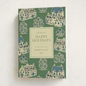 "Cozy Cottage Toile" - Holiday Cards in Cotswolds by Jackie Crawford - Folded Card