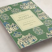 "Cozy Cottage Toile" - Holiday Cards in Cotswolds by Jackie Crawford - Detail