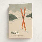 "Vintage Ski season" - Holiday Cards in Pine Needle by Creo Study - Folded Card