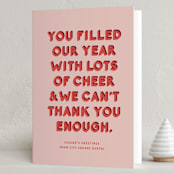 "Year of Cheer" - Holiday Cards in Gumdrop by Olivia Kanaley Inman - Folded Card