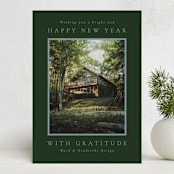 "Book Plate" - Holiday Cards in Pine by Amy Kross - Front