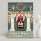 "Holiday Hearth" - Holiday Cards in Forest by Jackie Crawford - Front