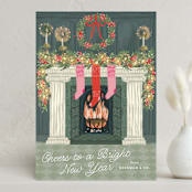 "Holiday Hearth" - Holiday Cards in Forest by Jackie Crawford - Front