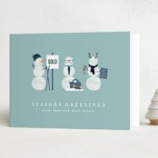 "Real Estate Buddies" - Holiday Cards in Wintermint by Corinne Malesic - Folded Card