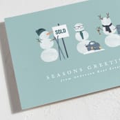 "Real Estate Buddies" - Holiday Cards in Wintermint by Corinne Malesic - Close-Up