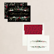 "Botanical Banner" - Holiday Cards in Mulled Wine by Susan Moyal - Assembled