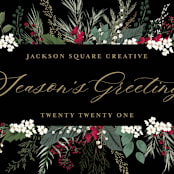 "Botanical Banner" - Holiday Cards in Mulled Wine by Susan Moyal - Close-Up
