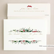 "Botanical Banner" - Holiday Cards in Mulled Wine by Susan Moyal - FREE Recipient Addressing