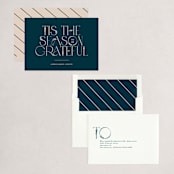 "Gilded Gratitude" - Holiday Cards in Navy by Creo Study - Assembled