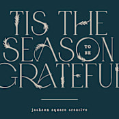 "Gilded Gratitude" - Holiday Cards in Navy by Creo Study - Close-Up