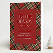 "Tis The Season Plaid" - Holiday Cards in Poinsettia by Ashlee Townsend - Folded Card