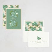 "floral" - Holiday Cards in Turquoise by Phrosné Barwood - Assembled