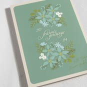 "floral" - Holiday Cards in Turquoise by Phrosné Barwood - Detail