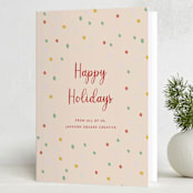 "Happy Dots" - Holiday Cards in Whipped Cream by Ani Somi - Folded Card
