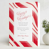 "Peppermint Border" - Holiday Cards in Candy Cane by Erika Firm - Folded Card