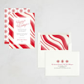 "Peppermint Border" - Holiday Cards in Candy Cane by Erika Firm - Assembled