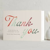 "t h a n k  y o u" - Holiday Cards in Eggnog by Sara Hicks Malone - Folded Card