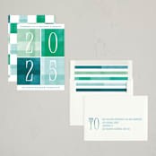 "Bright & Happy" - Holiday Cards in Ocean by Robert and Stella - Assembled
