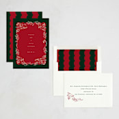 "Winter Scallop" - Holiday Cards in Holly by Baumbirdy - Assembled