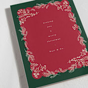 "Winter Scallop" - Holiday Cards in Holly by Baumbirdy - Detail