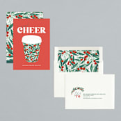 "Cup of Cheer" - Holiday Cards in Holly Berry by Itsy Belle Studio - Assembled