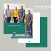 "Thankful Pie Chart" - Holiday Cards in Teal by J. Dario Design Co. - Back of Card