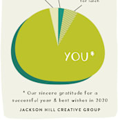 "Thankful Pie Chart" - Holiday Cards in Teal by J. Dario Design Co. - Close-Up
