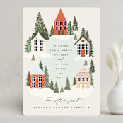 "Vintage Town" - Holiday Cards in Cookie Dough by Hannah Williams - Front