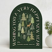 "Winter Forest" - Holiday Cards in Juniper by Creo Study - Front