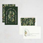 "Winter Forest" - Holiday Cards in Juniper by Creo Study - Assembled