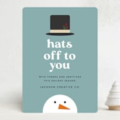"Hats Off To You" - Holiday Cards in Blue Jay by Louise Kay - Front