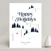 "Happy Hills" - Holiday Cards in Navy by Robert and Stella - Front