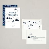 "Happy Hills" - Holiday Cards in Navy by Robert and Stella - Assembled