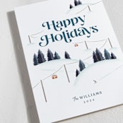 "Happy Hills" - Holiday Cards in Navy by Robert and Stella - Detail