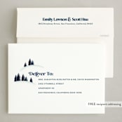 "Happy Hills" - Holiday Cards in Navy by Robert and Stella - FREE Recipient Addressing