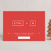 "New Year Shortcut" - Holiday Cards in Santa by Gwen Bedat - Front