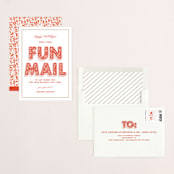 "Fun Mail" - Holiday Cards in Cardinal by Paper Raven Co. - Assembled