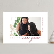 "Edge Overlap" - Holiday Cards in Berry by Kelly Schmidt - Front