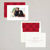 "Edge Overlap" - Holiday Cards in Berry by Kelly Schmidt - Assembled