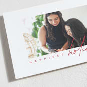 "Edge Overlap" - Holiday Cards in Berry by Kelly Schmidt - Detail