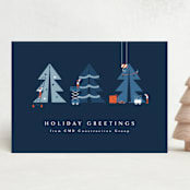 "Holiday Construction" - Holiday Cards in Navy by Corinne Malesic - Front