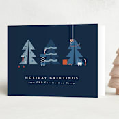 "Holiday Construction" - Holiday Cards in Navy by Corinne Malesic - Folded Card